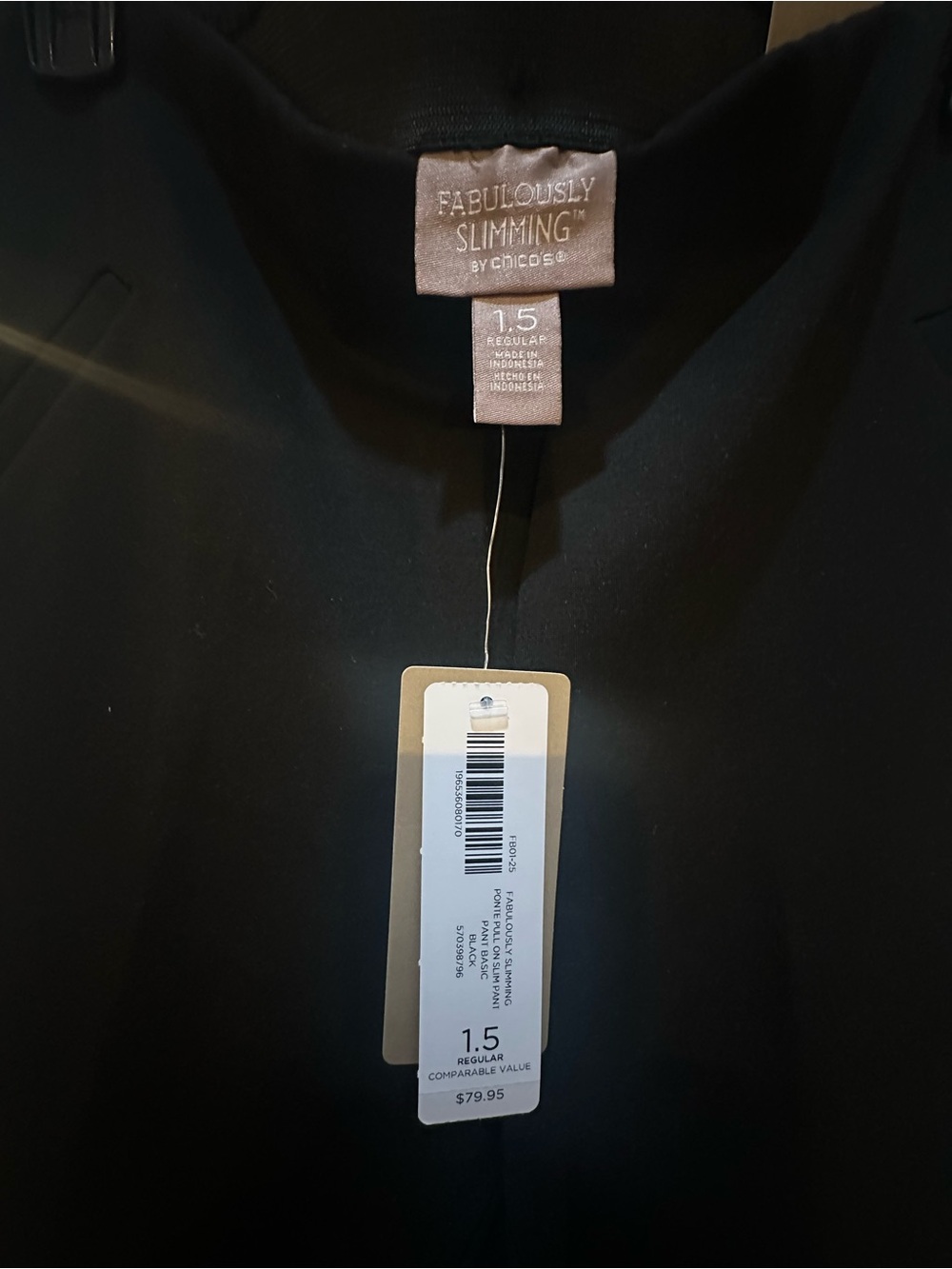 Chico’s Fabulously Slimming Black Pants – Size 1.5 Regular – NWT - Picture 2 of 5